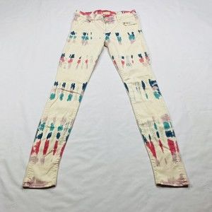 Mother Jeans Womens Size 29 The Looker Scaramouhe Tie Dye Skinny Stretch Cream